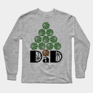 Dad Basketball Christmas Tree Long Sleeve T-Shirt